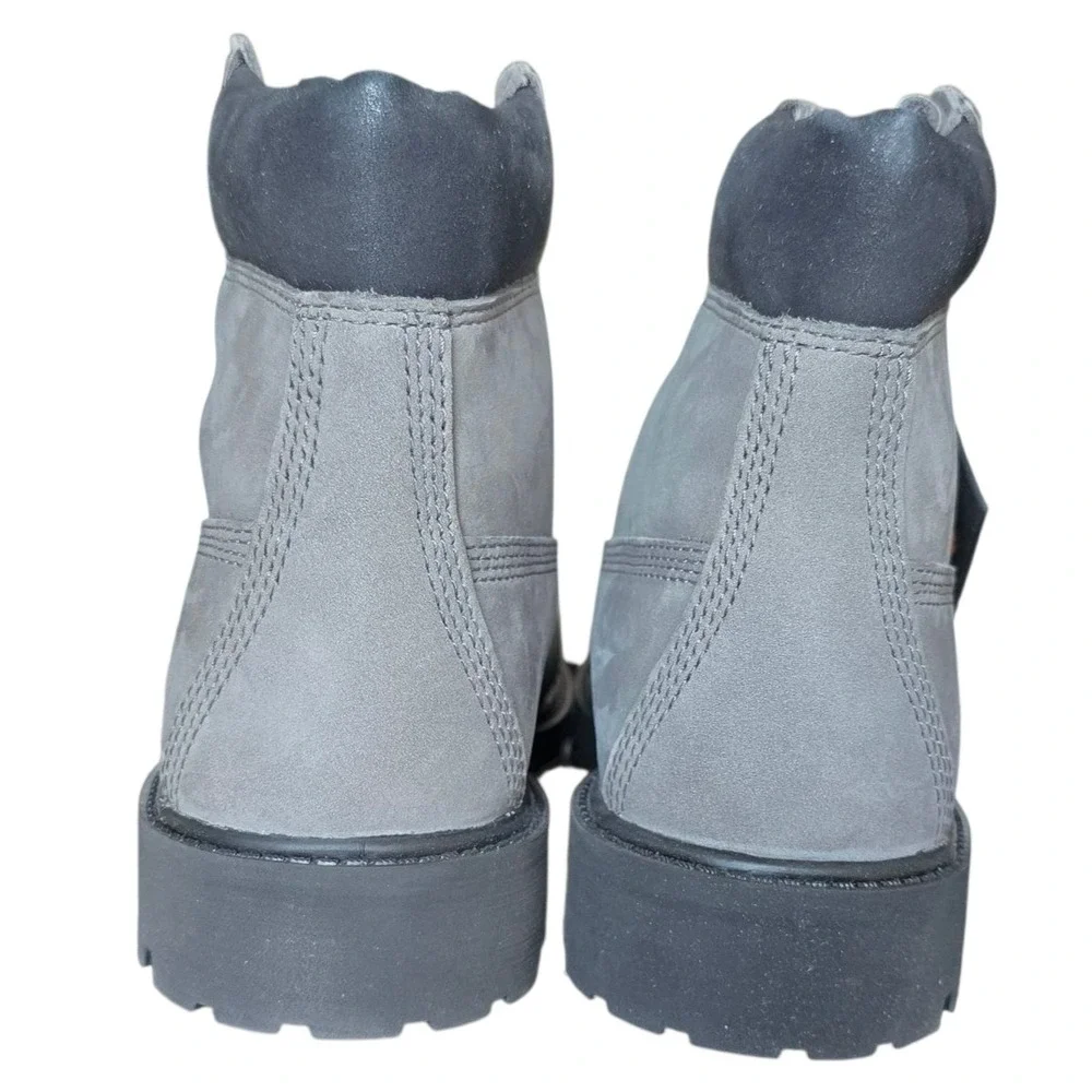 Timberland 6 Inch Premium Padded‎ Collar Gray Nubuck Leather Boots